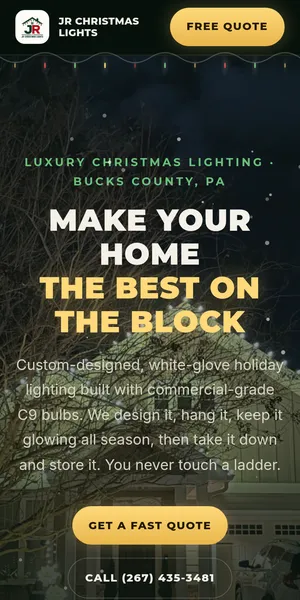The JR Christmas Lights site on a phone