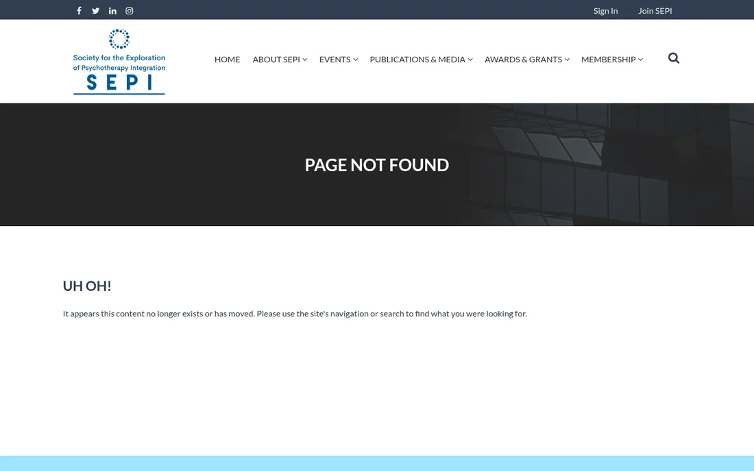 The old site's error page reading PAGE NOT FOUND and UH OH!