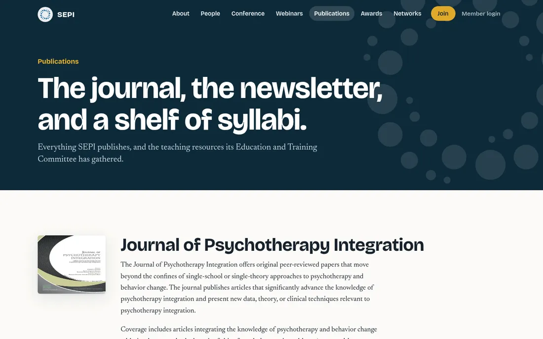 The new publications page.