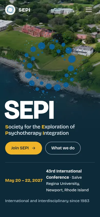 The redesigned SEPI site on a phone.